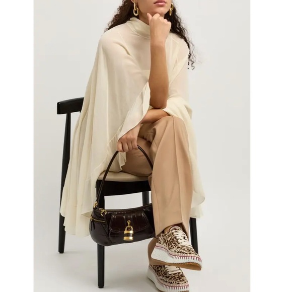 Chloe Nama Leopard Print Calf Hair Jungle Brown Sneakers - Picture 4 of 16